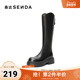 森达骑士靴女2025年冬新时尚 潮流厚底显瘦长筒靴ZTI10DG5