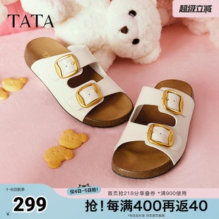 TATA 外穿舒适拖鞋 新款 4QK01BT5奥莱 他她春商场同款