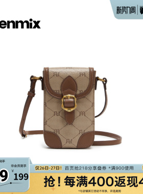 天美意2026春新款商场同款复古百搭英伦女手机包斜挎包X3240AX6