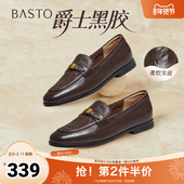 新款 乐福鞋 时尚 百思图2026春季 复古潮流通勤女单鞋 UXS01AA6