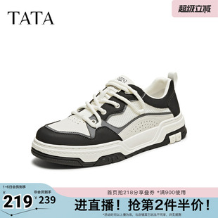 TATA他她厚底休闲透气板鞋 百搭运动小白鞋 春新款 PEI01BM5奥莱 男鞋