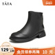 裸靴冬新款 Tata他她显瘦通勤时装 短靴女靴子休闲法式 W5S03DD4