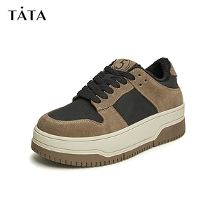 2025夏新款 小白鞋 WJ601AM4 女奥莱拼接松糕鞋 Tata他她休闲厚底板鞋