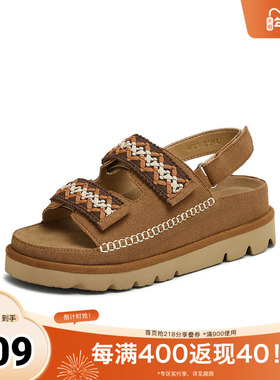 TATA/他她2025秋勃肯鞋女鞋外穿时尚拖鞋后空凉鞋新款YPT01BL5