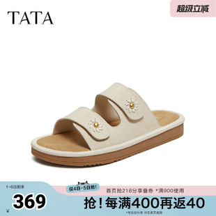 新款 TATA CNT01BT6 百搭拖鞋 外穿时尚 他她2026夏勃肯鞋 女鞋