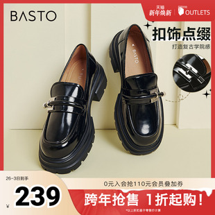 TFW40AA4Z 英伦学院风乐福鞋 百思图24春季 商场同款