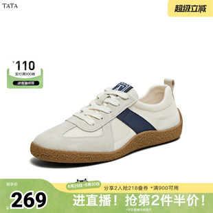 TATA/他她2025秋商场同款德训鞋男百搭时尚休闲板鞋新款PEF01BM5