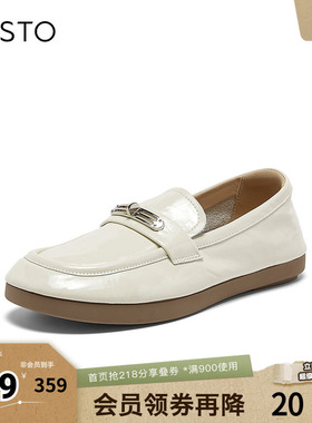 百思图2026春季新款商场同款乐福鞋简约休闲女单鞋DF690AA6