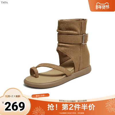 TATA/他她2025秋简约百搭女休闲凉鞋新款GVB01BB5