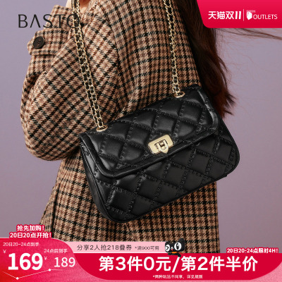 百思图2026春季新款商场同款绗缝包时髦链条单肩斜挎包女TY068AX6
