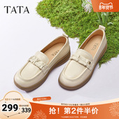 TATA他她英伦厚底乐福鞋 25秋奥莱7A425AA5 小皮鞋 女鞋 一脚蹬单鞋