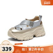 百思图2025夏季 D3526BH5 潮流户外后空女凉鞋 新款 老爹运动凉时尚