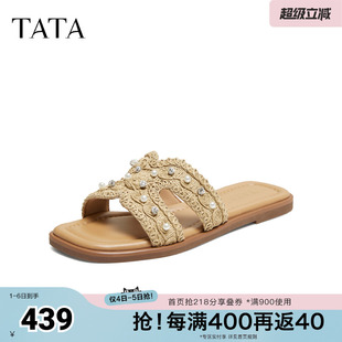 TATA 休闲拖鞋 新款 7ZX16BT6 他她2026夏简约百搭时尚