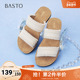 百思图2025夏季 W1912BT5 户外休闲女凉拖鞋 新款 一字拖时尚