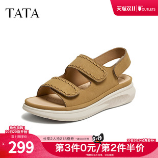 TATA他她女鞋母亲节夏季款凉鞋简约百搭时尚休闲沙滩鞋CUA03BL6