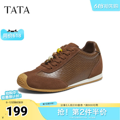 TATA他她女鞋春时尚阿甘鞋休闲百搭运动鞋新款德训鞋CJP01CM5奥莱