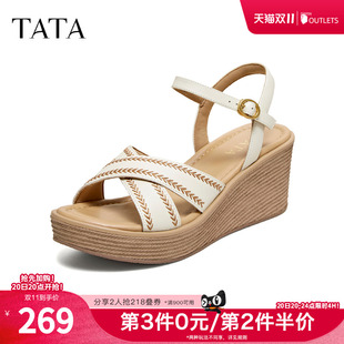 TATA他她女鞋2026夏季新款简约百搭时尚休闲鞋女士凉鞋7MYA2BL6