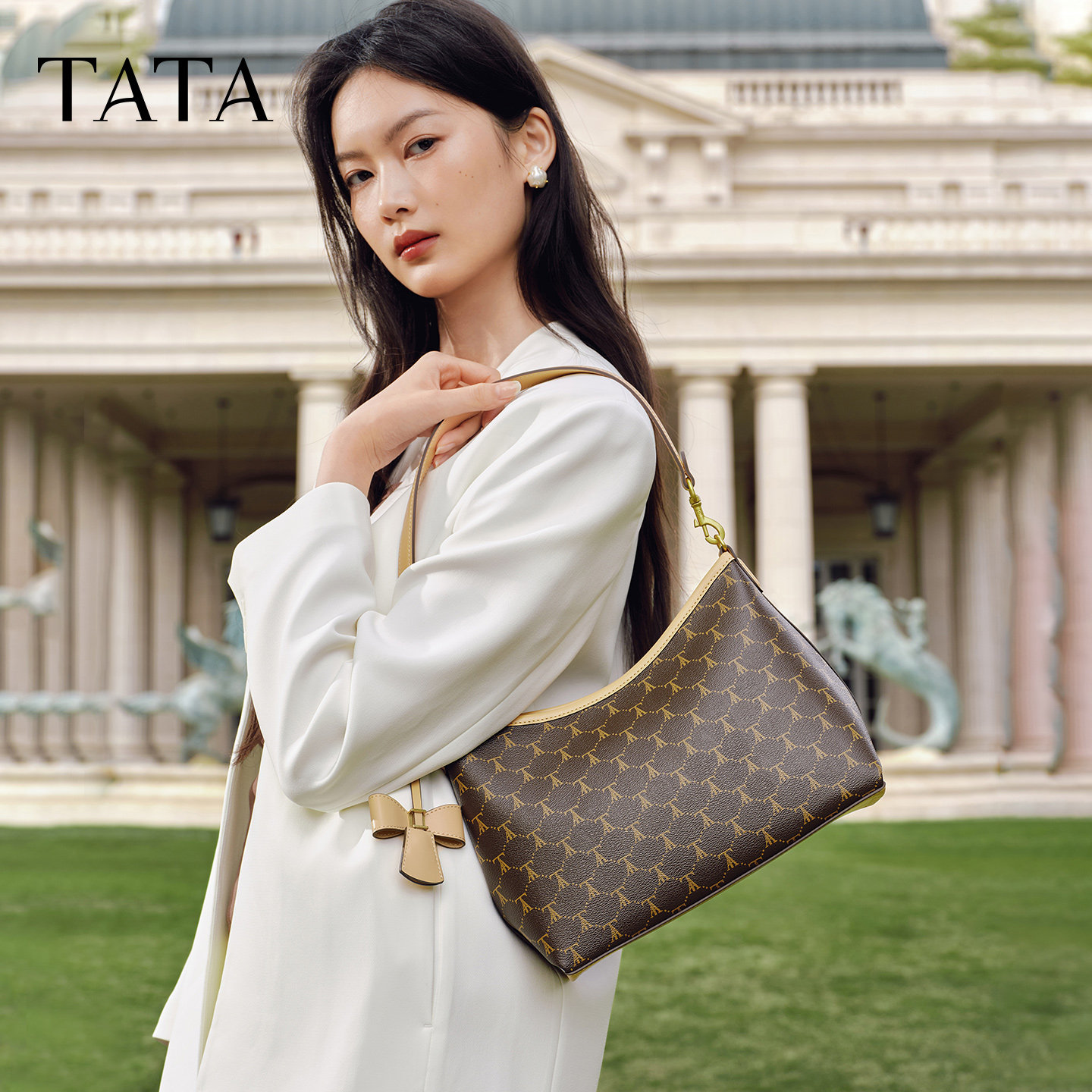 【七夕礼物】TATA他她女包单肩斜挎包轻奢质腋下高级感包X3544AX6