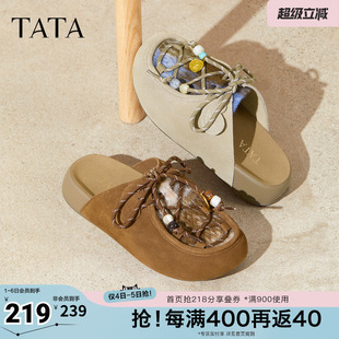 休闲鞋 时尚 春商场同款 4UA01CH5奥莱 新款 拖鞋 女勃肯鞋 TATA他她女鞋