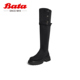 Bata弹力瘦瘦靴女冬粗跟骑士网红过膝长筒靴X021DDC4