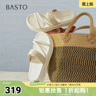 百思图2026夏季新款商场同款休闲拖时尚复古户外女鞋BV103BT6