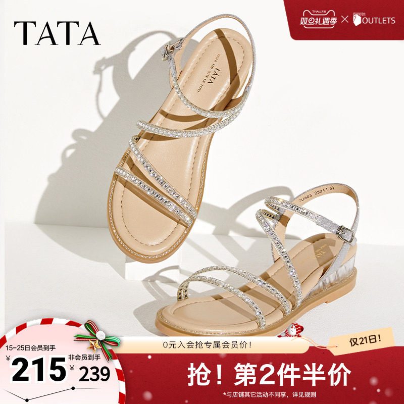 Tata他她绝美坡跟凉鞋女