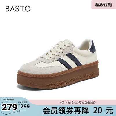 百思图2026春季新款简约复古户外运动休闲女鞋D5076AM6