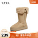 TATA他她雪地靴2025冬季 百搭套筒加绒靴子雪地毛毛靴棉鞋 CHN01DS5