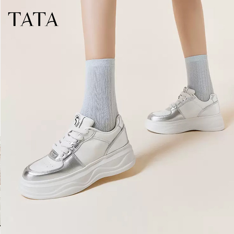Tata他她休闲厚底板鞋女鞋运动百搭不累脚小白鞋奥莱WH701CM4