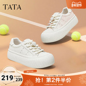 2025秋商场同款 时尚 休闲厚底女板鞋 TATA他她小白鞋 新款 CT702CM5