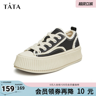 饼干鞋 Tata他她休闲厚底板鞋 女奥莱经典 帆布鞋 DWDT1AM4 春新款
