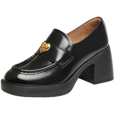 TATA他她粗跟英伦风乐福鞋