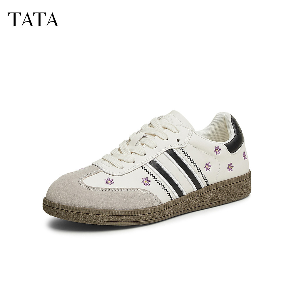 TATA他她粉色复古德训鞋女鞋休闲运动板鞋小白鞋2025秋新WF302AM5,女鞋,德训鞋,淘宝优惠券,粉丝福利购,淘宝优惠卷