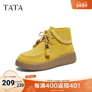 TATA他她勃肯鞋2025新款女鞋复古厚底增高鞋休闲软底鞋子4WY01DD5