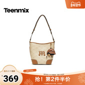 天美意2026春新款 商场同款 通勤日常百搭水桶包女斜挎包X3247AX6