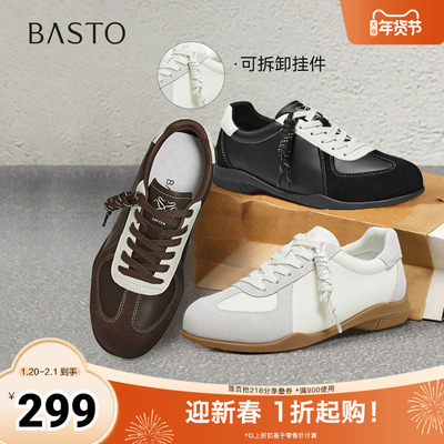 百思图2026春季新款德训鞋时尚潮流复古女运动休闲鞋D3809AM6