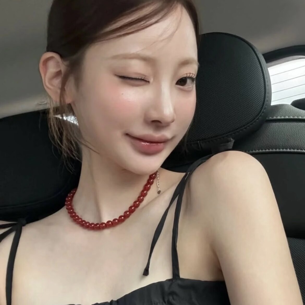 韩国ins博主fever同款锁骨链天然红玛瑙项链本命年轻奢高级颈链女