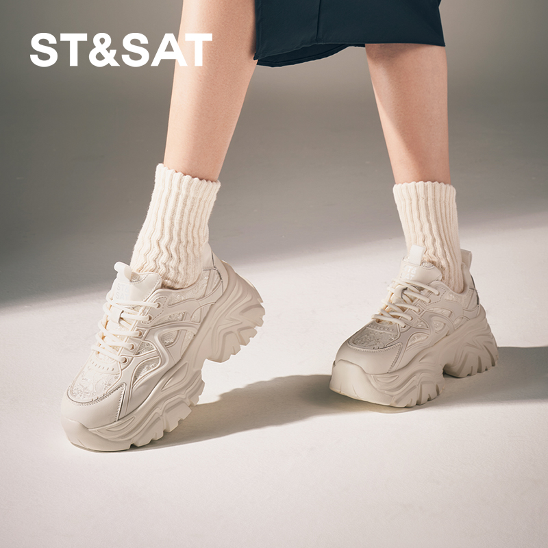 星期六百搭老爹鞋秋季新款小白鞋厚底增高学院女鞋SSC3112O02