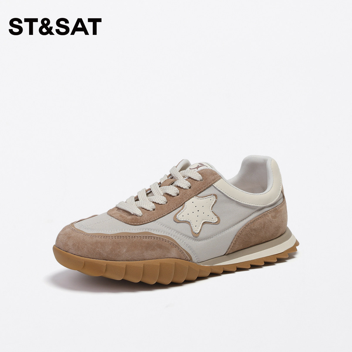 星期六德训鞋小白鞋女复古训练休闲系带运动鞋ins百搭SS33112249