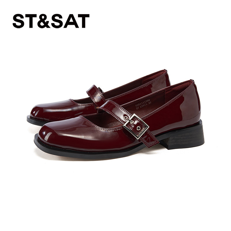 星期六玛丽珍鞋2025春季新款浅口小皮鞋圆头复古女鞋子SSD1111306