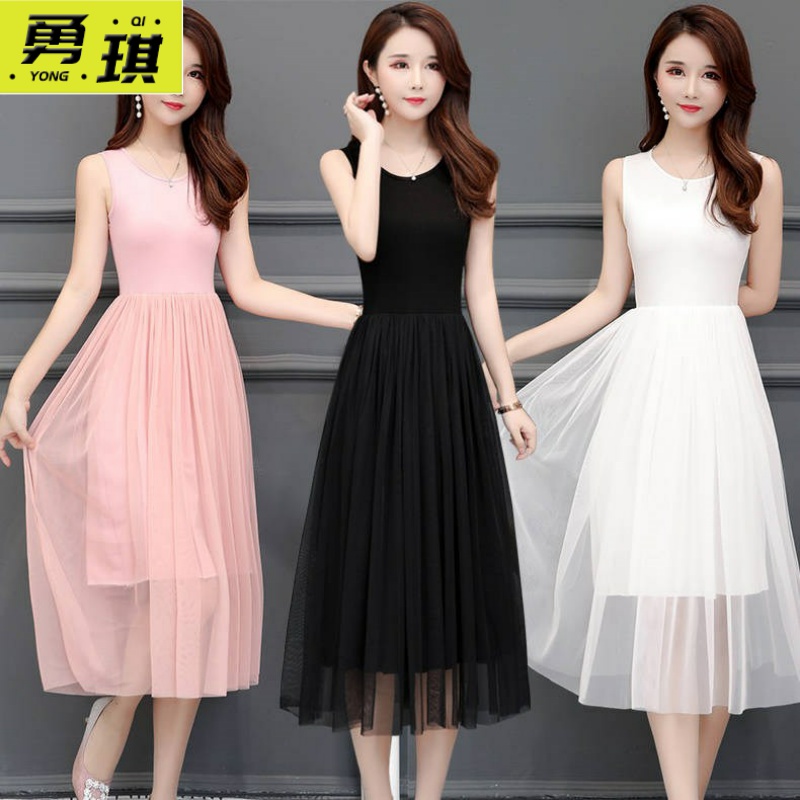 蕾丝莫代尔中长款吊带裙女夏外穿加大码网纱打底裙夏季背心连衣裙|ruв категории Женская одежда, женской одежды - от Buy2taobao.com для оказания профессиональной услуги покупки агента Taobao