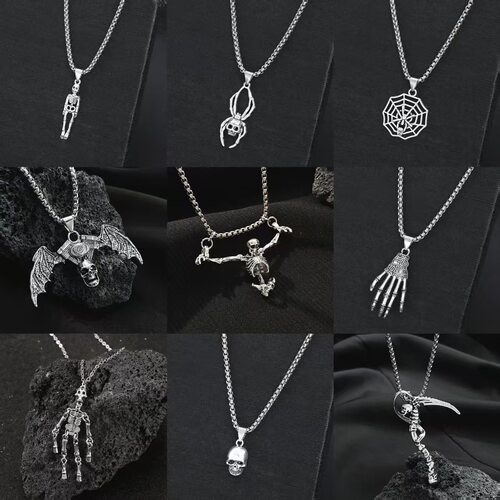 女项链 Punk necklace hip-hop Halloween retro skull accessory