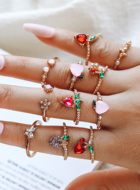 European American rings Fruit Fashion Ring 欧美水果时尚戒指