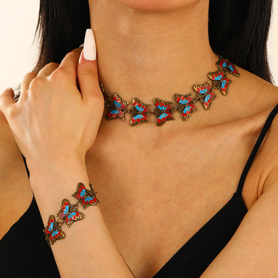 Vintage butterfly necklace babes style woman bracelet女项链