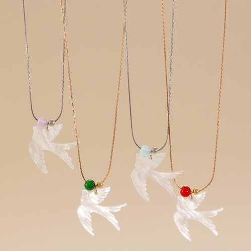 women's New retro bird swallow pendant necklace with fine