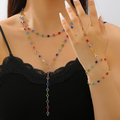 New girl Fashion Multi modal Colorful Love Necklace Bracelet