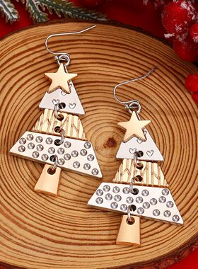 Christmas Tree Long Earrings Women's Party Carnival necklace
