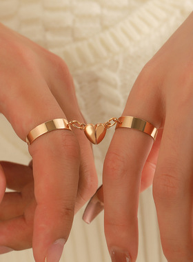 情侣爱心戒指套装气质食指戒指环