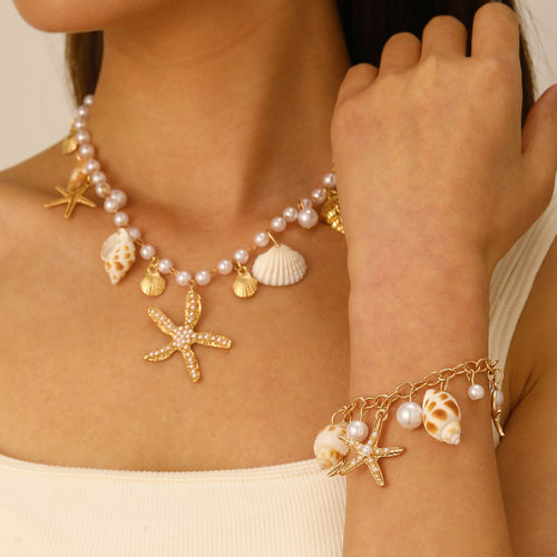 necklace Bohemian summer beach shell collarbone chain 女项链