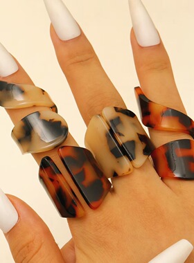 New coffee colored autumn winter with open leopard ring 戒指